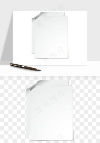 白纸卷边角翻页效果png免抠