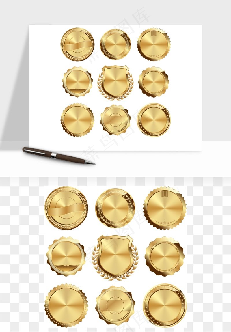奖章勋章品质标签矢量png免抠