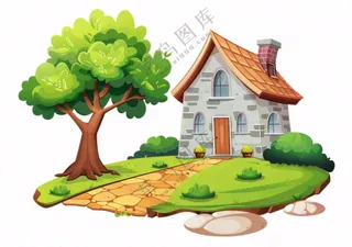 房屋小房子宠物家居卡通免抠