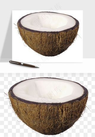 椰子椰果水果png免抠