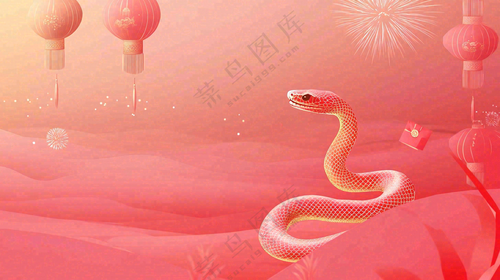 蛇年春节新年背景