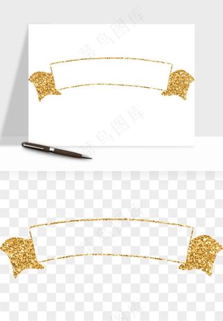 金色植物花环边框png免抠