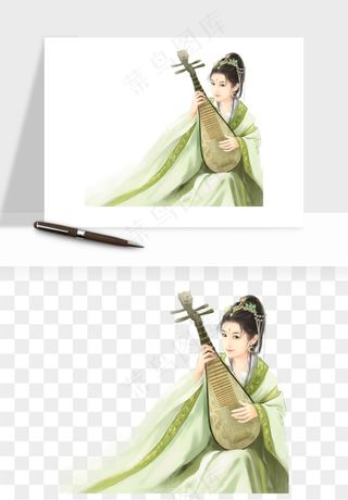 古风美人女子背影png免抠