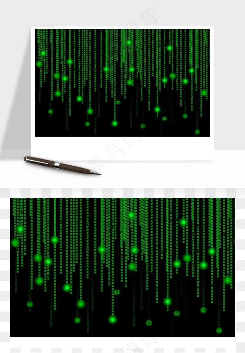 科技几何点线数字装饰png免抠