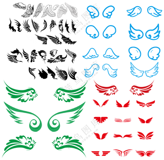 翅膀元素矢量图