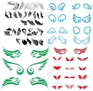 翅膀元素矢量图