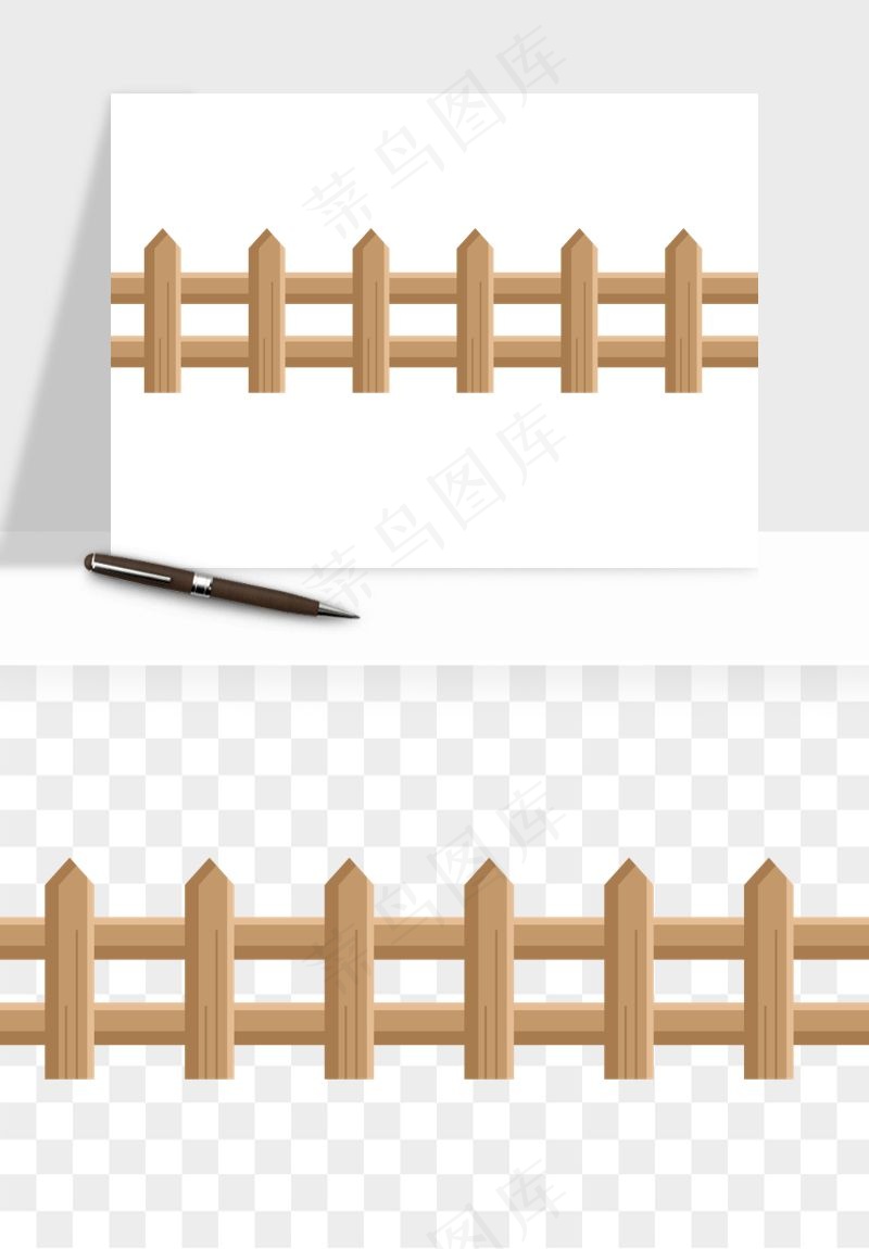 手绘围栏护栏栅栏png免抠