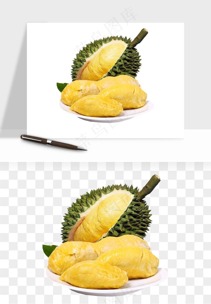 榴莲果肉水果png免抠