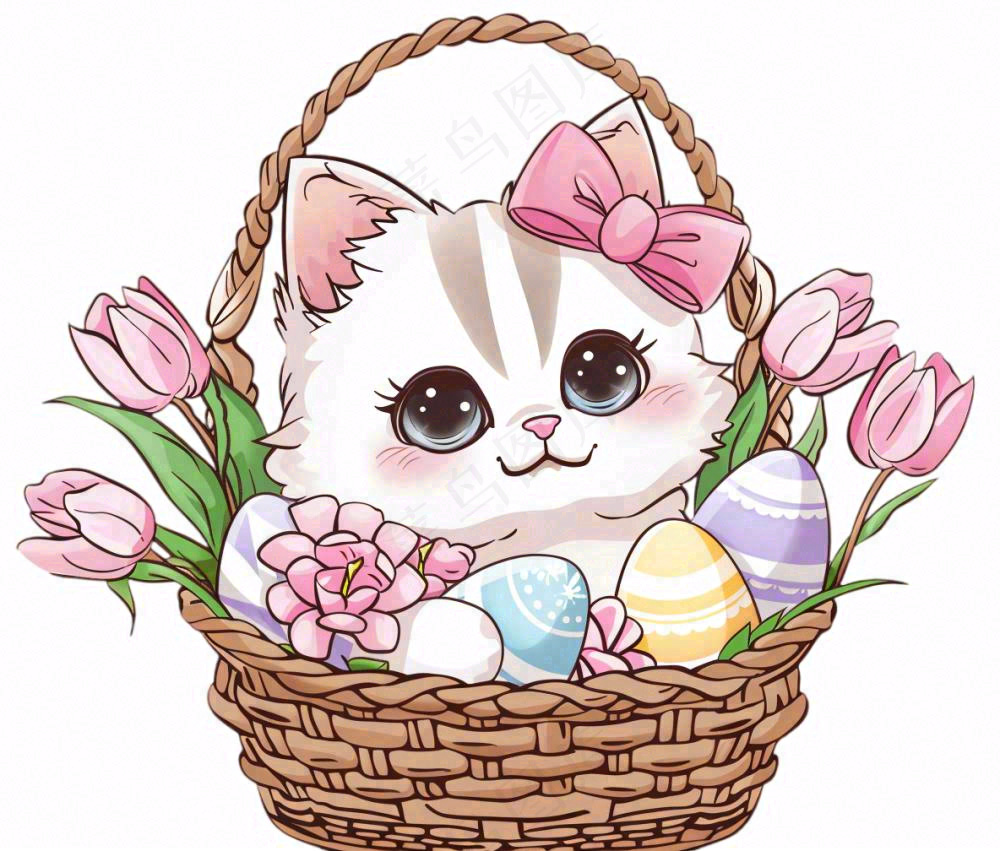 小猫猫咪宠物动物卡通插画免抠