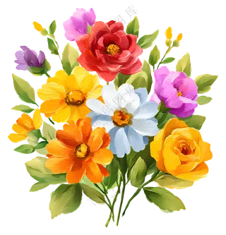 五颜六色的花束