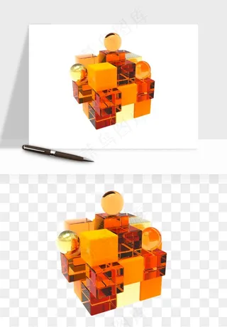 立体创意魔方png免抠