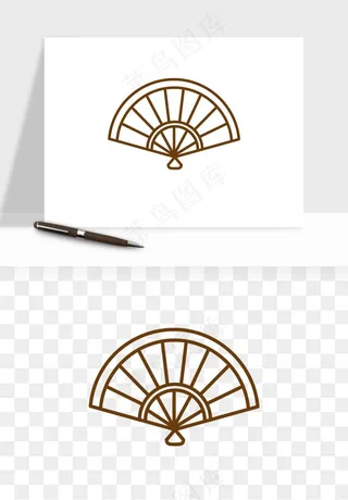 古风扇子元素png免抠