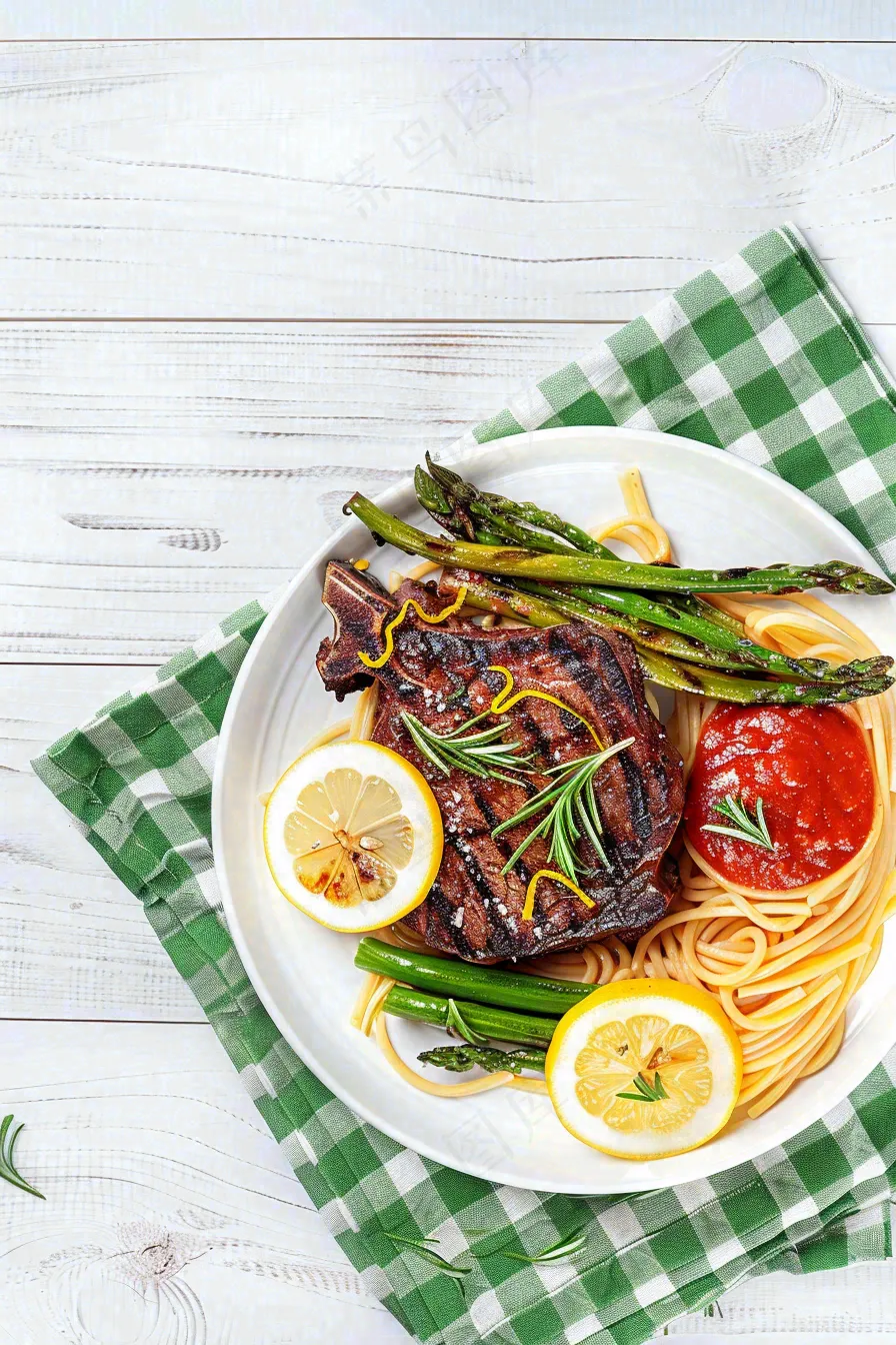 西餐牛排美食摄影图