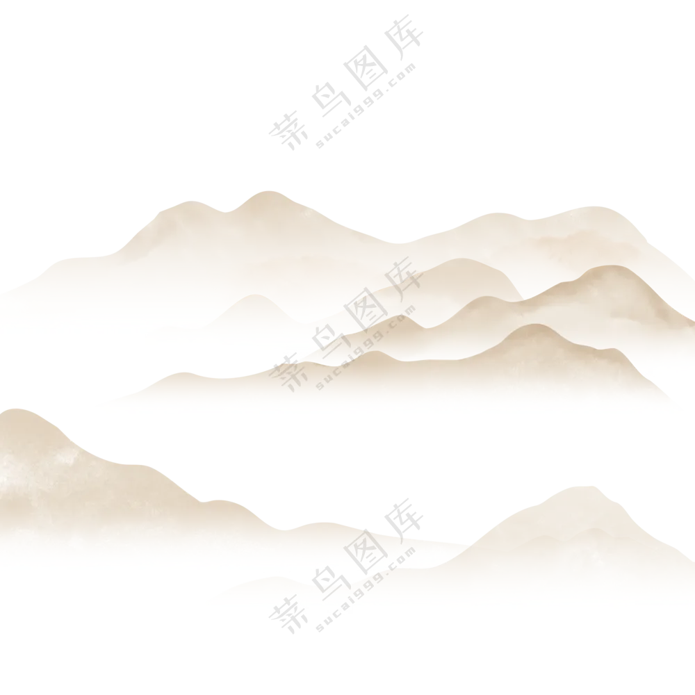 山水画黄色插图