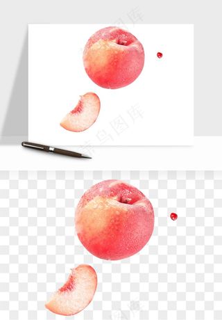 桃子油桃黄桃水果png免抠