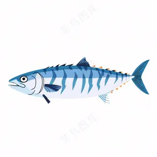 海洋鱼类海鲜卡通插画免抠