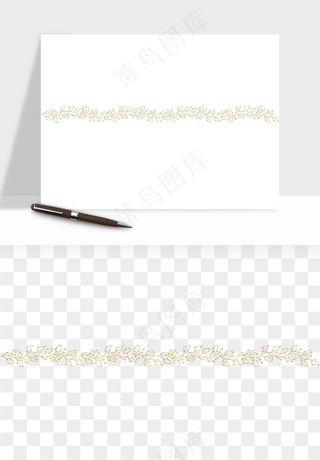 金色植物花环边框png免抠