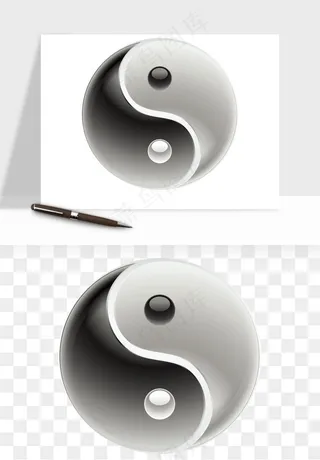 八卦太极阴阳风水png免抠