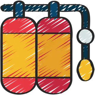 潜水氧气瓶 铅笔手绘图标 icon