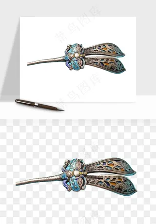 古风发簪头饰配饰png免抠