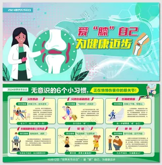 2024世界关节炎日6个习惯展板