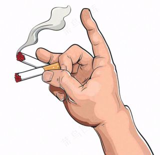 吸烟有害健康禁烟创意插画免抠