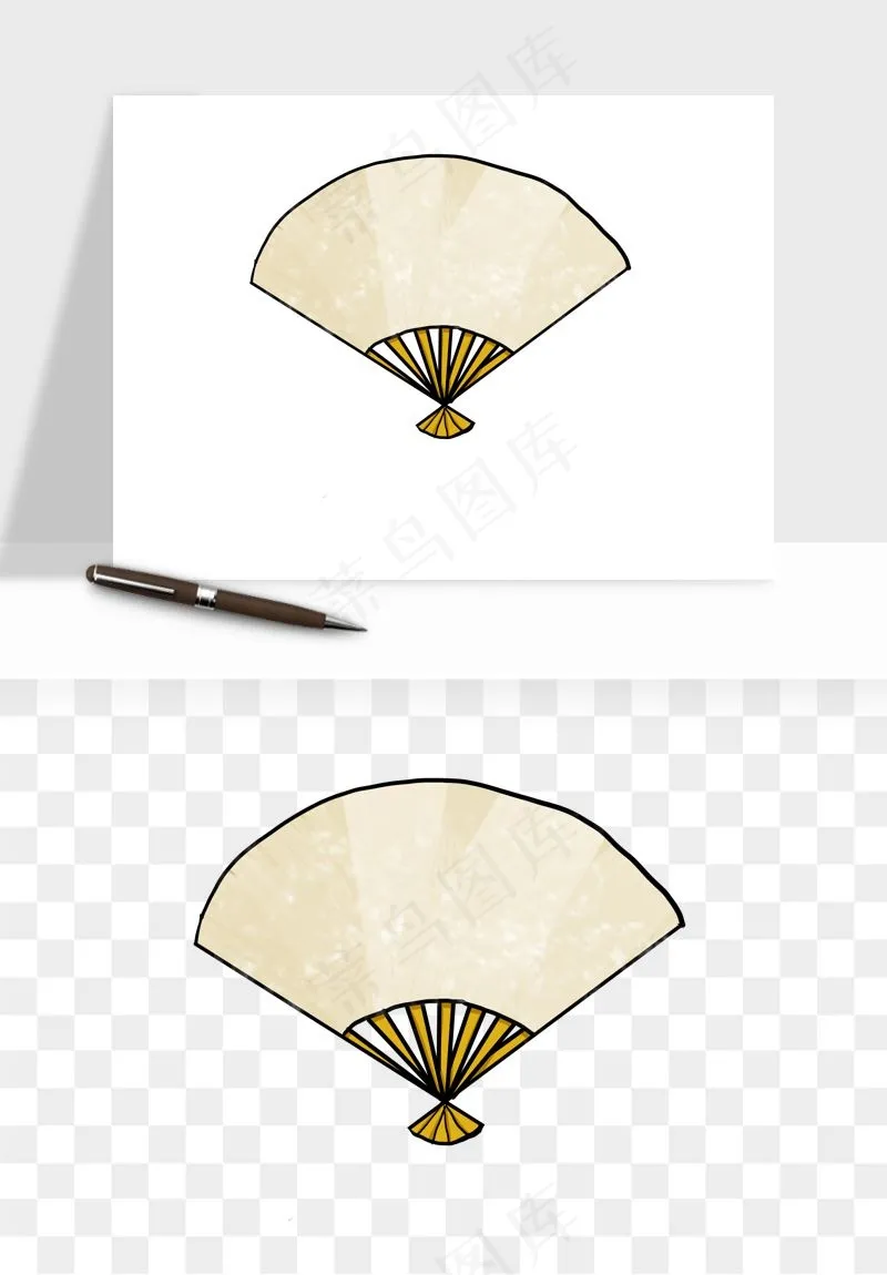 古风扇子元素png免抠