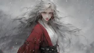 红衣服古风女孩