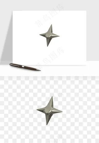 立体潮流金属质感小装饰png免抠