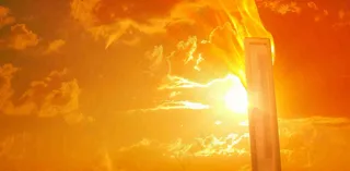 高温预警炎热背景