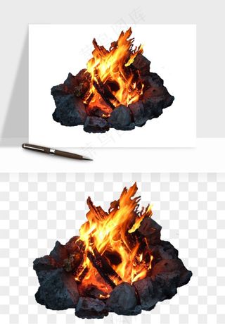 帐篷露营篝火png免抠