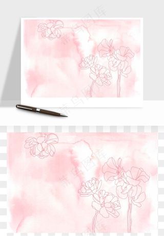 水彩花卉手绘矢量背景