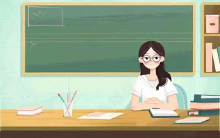 讲台上课教书育人老师黑板教师节卡通插画背景