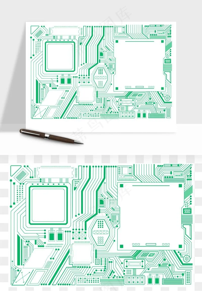 科技电路板线路矢量png免抠