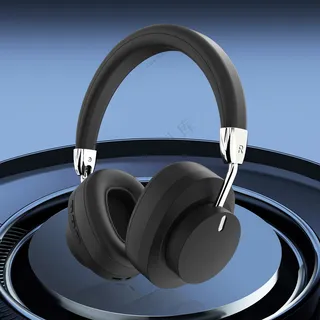 纯黑色细节简约风头戴式耳机样机