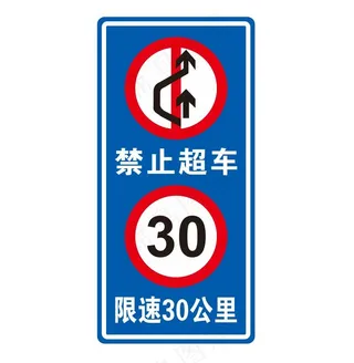 矢量禁止超车限速牌