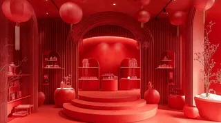 年货节促销电商背景