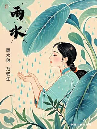 雨水节气海报