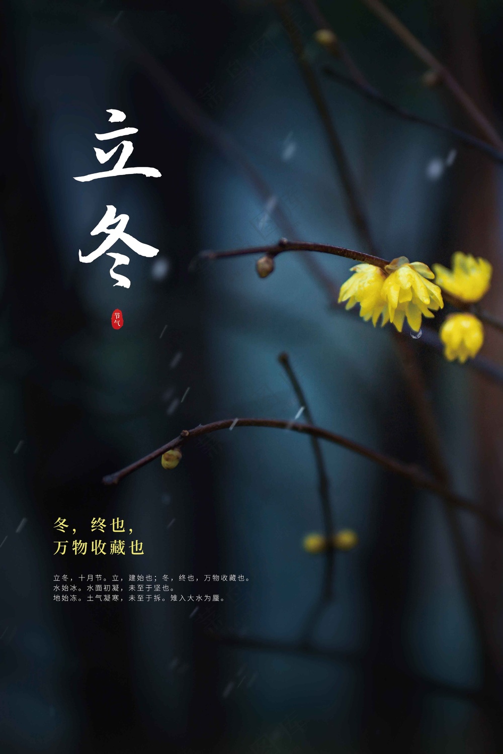 复古传统立冬节气海报