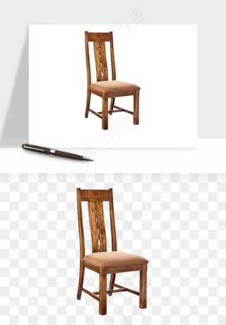 中式木椅子png免抠