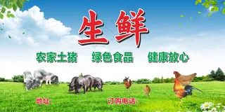 生鲜土猪海报素材