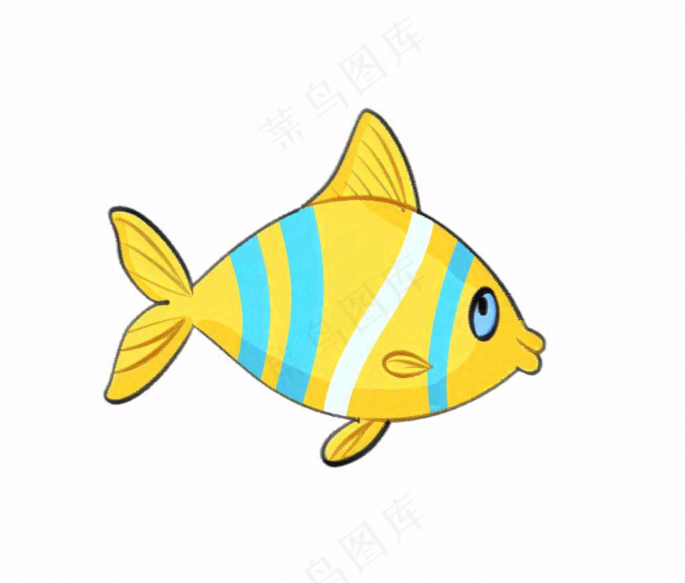 海洋鱼类海鲜卡通插画免抠