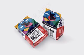 简约扁平插画风幼犬狗粮包装袋