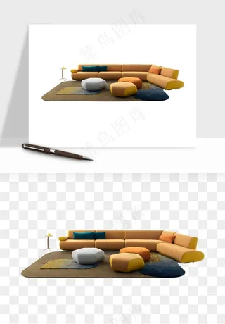 现代沙发家具png免抠