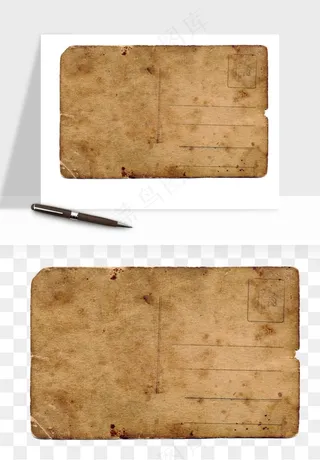 复古明信片信封png免抠