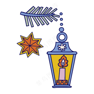 冬青枝 圣诞装饰2 提灯 民族风装饰小元素