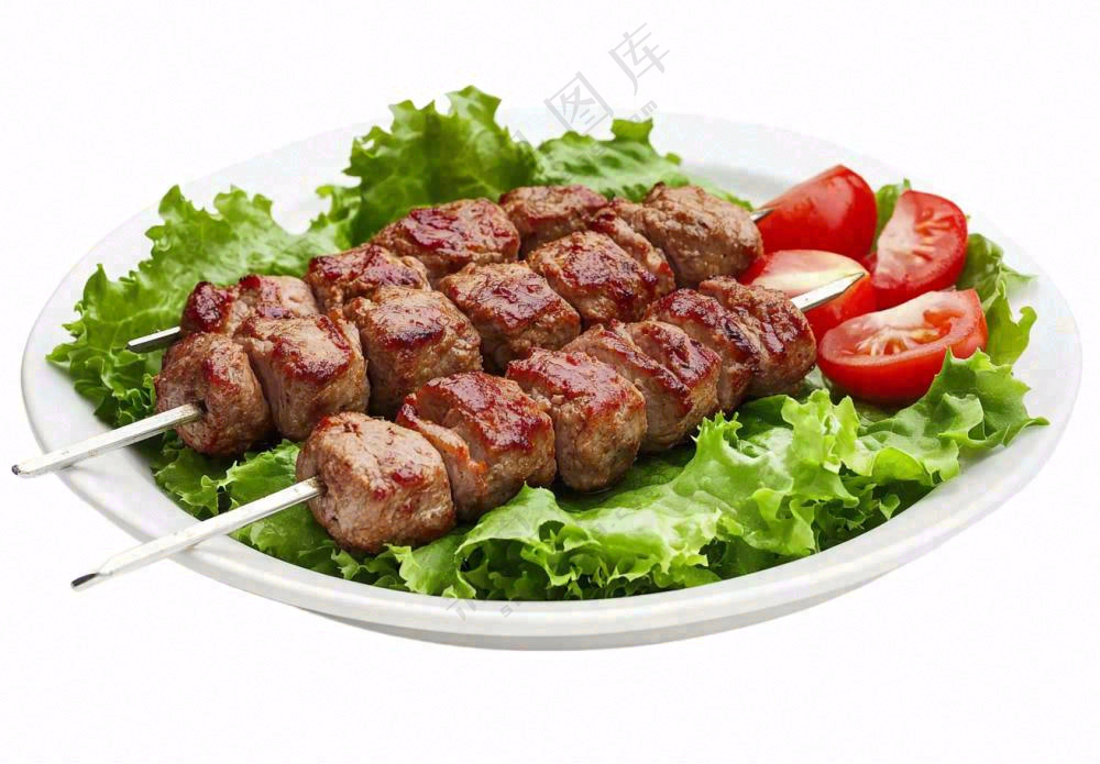 烤肉烤串牛羊肉食物摄影图免抠