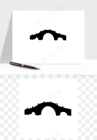 拱桥剪影矢量