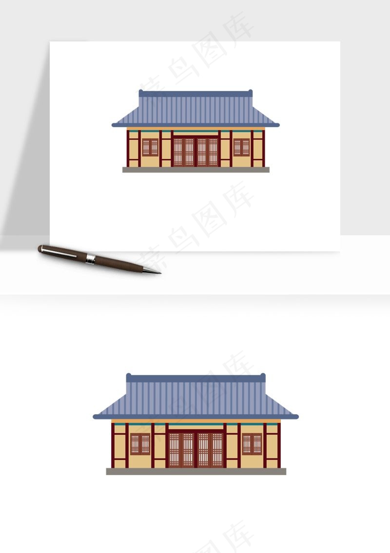 国潮风古建筑古楼古塔鼓楼ai,png免抠图