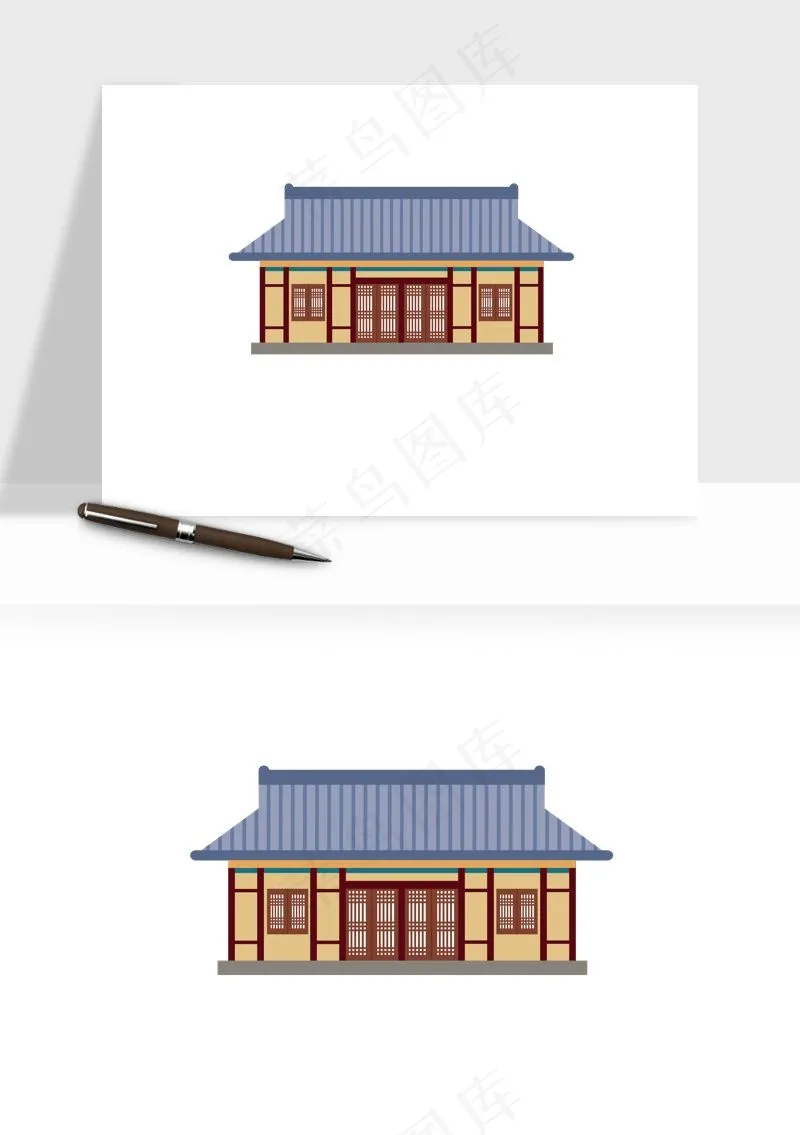 国潮风古建筑古楼古塔鼓楼ai,png免抠图